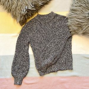 H&M black and white knit mockneck sweater